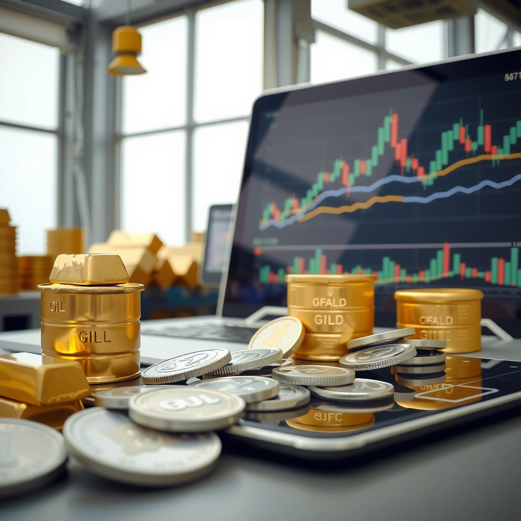 Commodity Trader showing gold, oil and precious metals trading interface